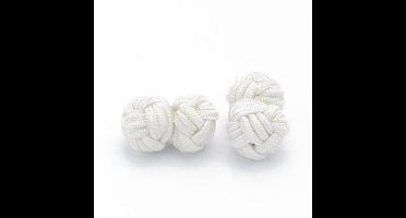 Manchetknopen - Zijden Knoop Gebroken Wit Ivoor