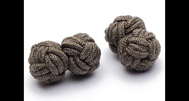 Manchetknopen - Zijden Knoop Donkergrijs