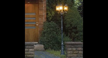 Konstsmide - Milano 3-lichts 230cm 230V E27 - matzwart/RVS