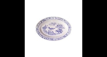 GIEN FRANCE - Oiseau Bleu Mono - Ovale schaal 37x26cm