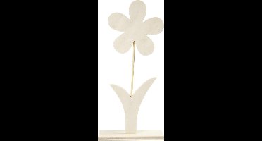 Creotime Bloem Hout 26 X 13 Cm Blank Per Stuk