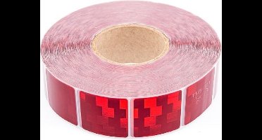50 meter reflecterende tape voor zachte ondergrond - rood