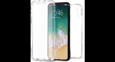 Hoesje geschikt voor Apple iPhone Xs / X - Siliconen TPU + Screenprotector Transparant voor Volledige 360 Graden Bescherming - Gel Case van iCall
