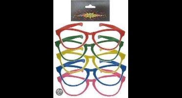 Mega Bril Maxi Zonder Glas - Clowns - Multicolor - One Size - Een Stuk