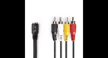 Valueline Vlap20475b02 Din Audio Adapterkabel 4x Rca Mannelijk - 5-pin Din Vrouwelijk 0,20 M Zwart