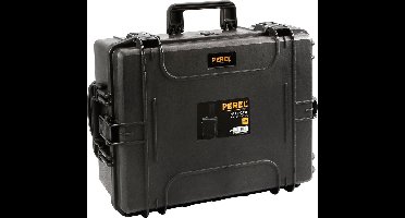 Perel Harde koffer, waterdicht (IP67), noppenschuim, plukschuim, 4 sloten, polypropyleen, zwart, 594 x 473 x 270 mm