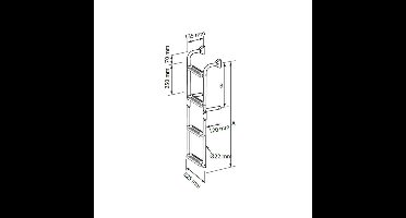 Lalizas opklapbare RVS Zwemtrap voor Spiegelmontage 1335 mm