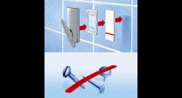 tesa POWERSTRIPS® tesa Powerstrips Haken Small Rechthoekig RVS (geborsteld)