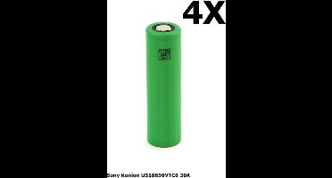 4 Stuks - Flat Top - Sony Konion US18650VTC6 30A 18650