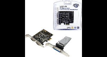 LogiLink PC0033 Seriële/parallelle interfacekaart Parallel (IEEE 1284), Serieel (9-pol.) PCIe