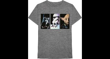 Star Wars Heren Tshirt -M- Tri VHS Art Grijs