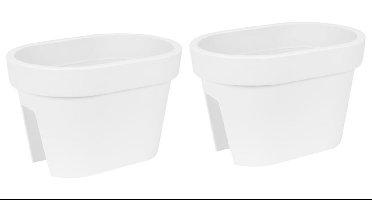 Bloembak Balkonbak Lofly Railing 27x40x25cm WIT Prosperplast / 2 STUKS ! /