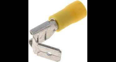 Kabelschoen Vlakstekker - per 10stuks - Geel - Insteekbreedte 4 tot 6.3 mm Insteekdikte 0.8 mm