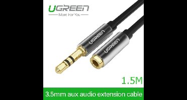 UGREEN Premium 3.5mm Audio Jack verlengkabel - 150cm - Zwart