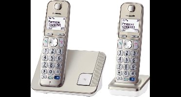 Panasonic KX-TGE212NLN - Duo DECT telefoon - champagnekleurige seniorentelefoon