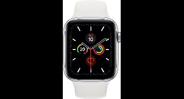 Apple Watch Series 5 GPS + Cell 44mm Silver Alu Case White Band