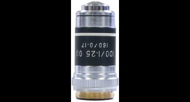 Bresser Objectief Din 100x Oill Microscoop 4,5 Cm Staal Zilver