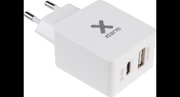 Xtorm Fast Charge Oplader - Snellader - USB en USB-C 3A Wit