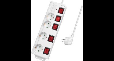 LogiLink LPS252 stekkerdoos 1,5 meter 4-voudig Wit