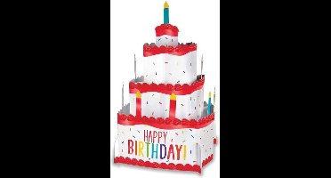 Amscan Tafeldecoratie Verjaardagstaart 25,4 Cm Karton Rood