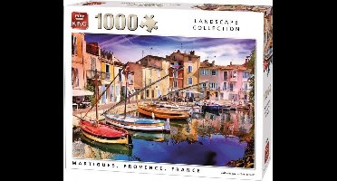 King - Legpuzzel - Frankrijk Provence Martigues Haven Huizen 1000 stukjes 68 cm x 49 cm