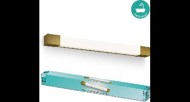Philips Rover Spiegelverlichting - Spatwaterdicht IP44 - 10W - Warmwit licht - Badkamerlamp - Rechthoekig - Messingkleurig