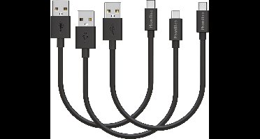 3x USB C naar USB A Kabel Zwart - 0,2 meter - Oplaadkabel voor Honor Magic 7 Pro / Magic 7 Lite / Magic 7 / Magic 6 Pro / Magic 6 Lite / Magic 6