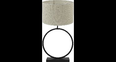 Light & Living Tafellamp Liva/Breska - Zwart/Parel Wit - Ø40x78,5cm - Tafellamp met kap