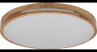 LEDVANCE ORBIS Woodburry LED wand-/plafondlamp met houtdecor, 24W, 1500lm, 3000K, 390mm diameter, 830 vriendelijk warm wit, IP20 bescherming, inclusief montageschroeven en pluggen