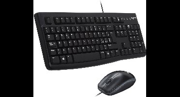 Keyboard and Mouse Logitech Desktop MK120 USB Black Italian