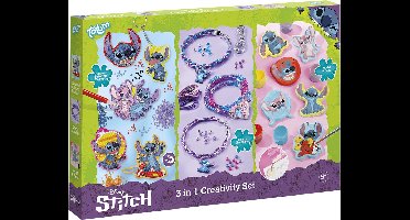 Disney Stitch Totum 3 in 1 knutselset XL - armbandjes, gips gieten, diamond painting magneten en sleutelhanger knutselen - creatief speelgoed cadeau tip knutselen jongens en meisjes vanaf 5 jaar