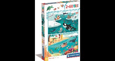 Clementoni - Puzzel - 2x60 Stukjes - life at sea - Kinderpuzzels - Vanaf 4 Jaar