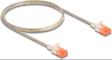 Delock RJ45 Network Cable Cat.6A U/UTP Slim 1 m transparent