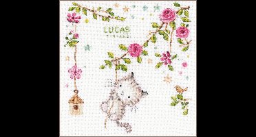 Vervaco - Telpakket kit - Geboorte - Guitig poesje - PN-0199072 - Borduren - Borduurpakket - Borduurpakket geboorte - Borduurpakket volwassenen