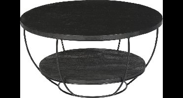 Livingfurn - Salontafel Evan Norris - 85x85x44 cm - Mangohout / Gecoat Staal