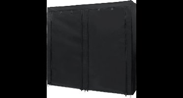 Intirilife opvouwbare garderobekast 120x30x110 cm in RABEN SCHWARZ - Met ritssluiting Linnengarderobe Schoenrek Dressoir met 12 vakken - Campinggarderobe textielen kapstok