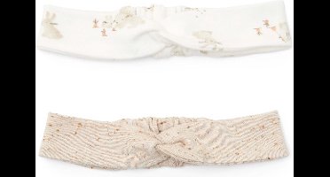 Little Dutch Set van 2 haarbanden - Maat one size - Haarband Kind Jongens & Meisjes - Wit, Beige - Baby Bunny/Nappy Sand