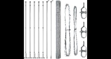 vidaXL - Hekpaal. - Zilverkleurig