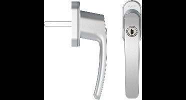 AXA Veiligheids raamsluiting - Oval Roma - Draai-kiep raamkruk - met Cilinder SKG2 - 3 standen - 90° - 40 mm - Afsluitbaar - Aluminium