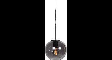 Mexlite - hanglamp - HaloSwap - zwart - glas smoke glas - bedlampje - E27 - 4292ZW