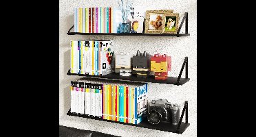 Boraboi® Stijlvolle Zwevende Houten Wandplanken Set van 3 voor Elke Kamer in Huis