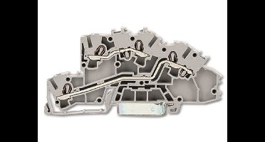 Wago Installatieklemmenblok met meerdere niveaus, met bedieningssleuven, 2,5 mm², L/L, Push-in CAGE CLAMP®, 2,50 mm², grijs