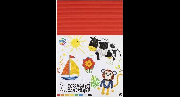 Creative Craft Group Ribbel Knutselkarton - Gekleurd golfkarton A4 - 8 vellen