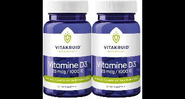 Vitakruid Vitamine D3 25 mcg - 2 x 120 tabletten - Voordeelverpakking