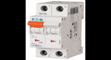 Eaton Installatieautomaat PLZM-B63/1N-MW , B 63A , 2 Polig incl. NUL , 10 kA