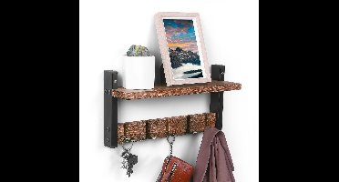 Boraboi ® Multifunctionele Wandgarderobe Met Inklapbare Haken En Opbergrek Voor Diverse Ruimtes