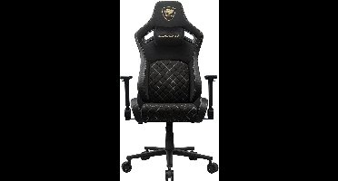 COUGAR DEFENSOR 4D opklapbare armleuningen, geavanceerde lendensteun, gamingstoel - Geweven stof Goud Zwart