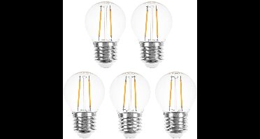 5 stuks | Ledmaxx LED Kogellamp 2W 250lm 2700K Helder Niet-Dimbaar | E27 | Extra Warm Wit | 2 watt | 25.000 Branduren