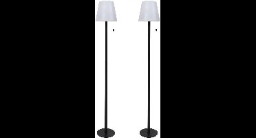 Home deco factory oplaadbare vloerlamp - 2x - RGB lamp - usb opladen - draadloos/portable - tuinlamp