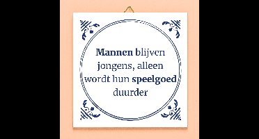 Tegeltje Mannen blijven jongens van Ditverzinjeniet